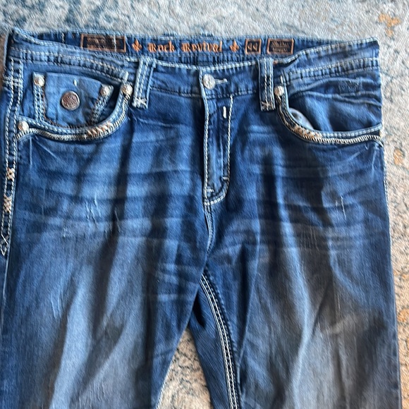 Rock Revival Men's Mathis J Straight Leg Jean in Medium Indigo size 44 - Picture 5 of 8